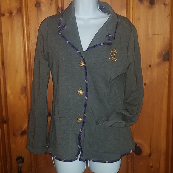 Ralph Lauren Jackets & Blazers - RALPH LAUREN GREY GOLD CREST BLAZER
